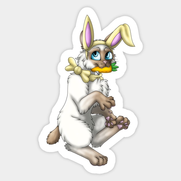 Bobtail BunnyCat: Cinnamon Point (Yellow) Sticker by spyroid101